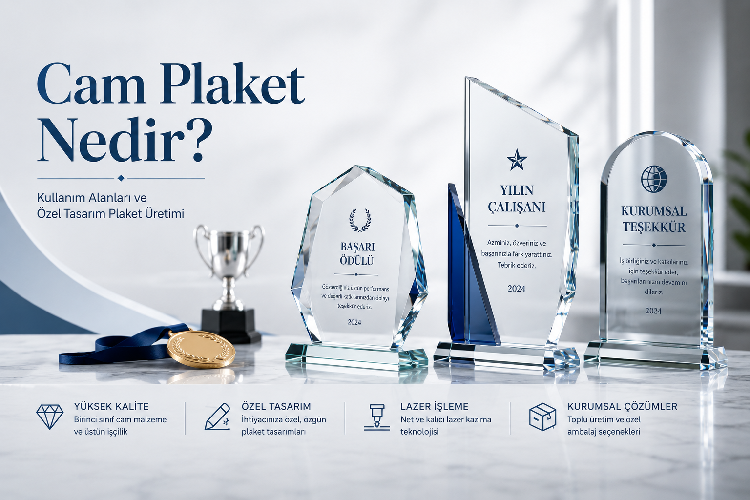 Cam Plaket Nedir? Kullan�m Alanlar� ve �zel Tasar�m Plaket �retimi